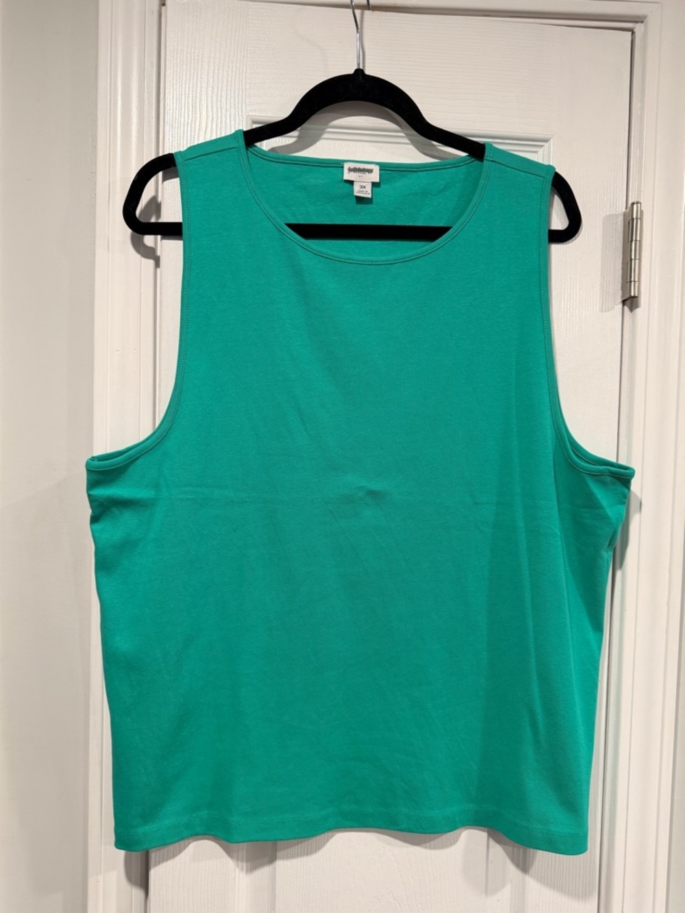 NWOT J. Crew Size 3X Mid Weight Round Neck Green Knit Cotton Tank Top